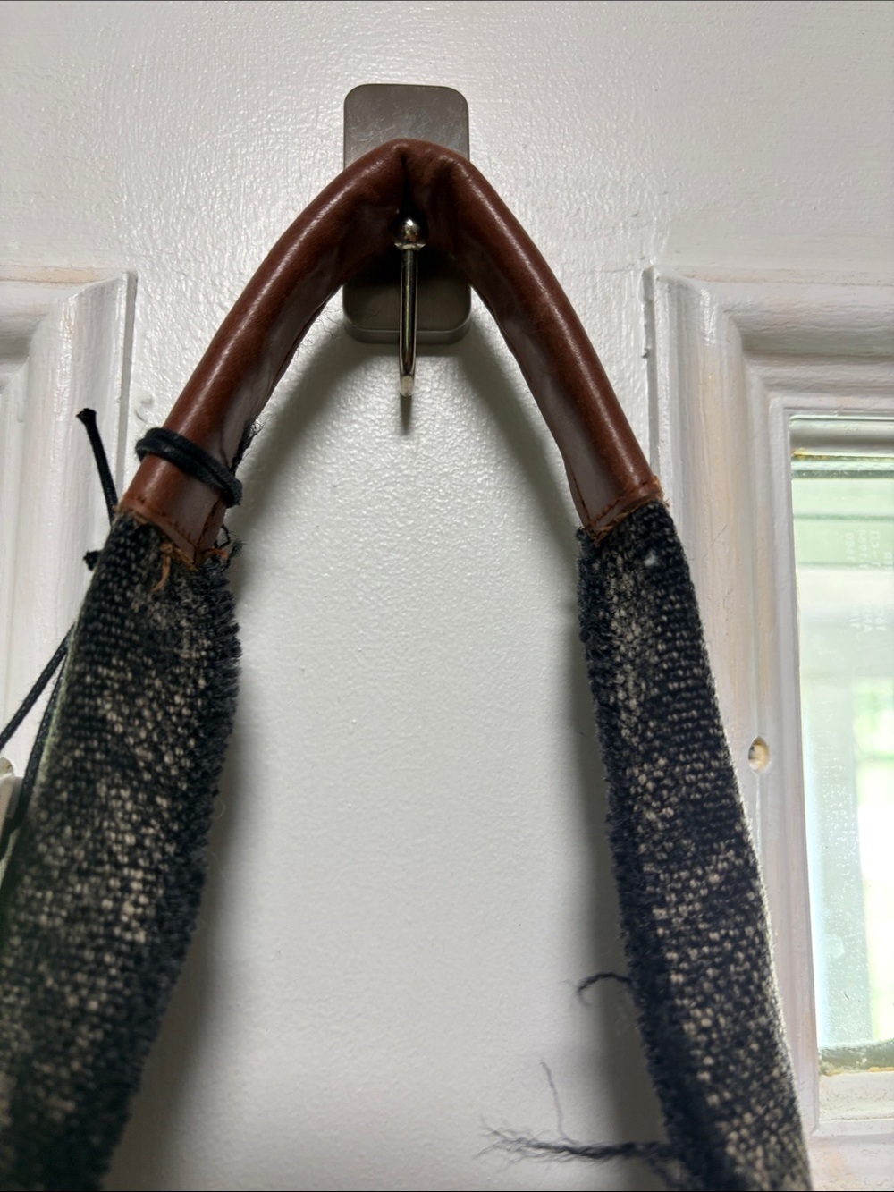 Myra Bag Textured Woven Shoulder Hobo in Charcoal with Leather Accent - Picture 4 of 10